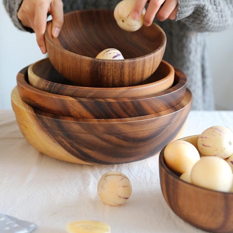 Acacia wooden bowl wooden tableware