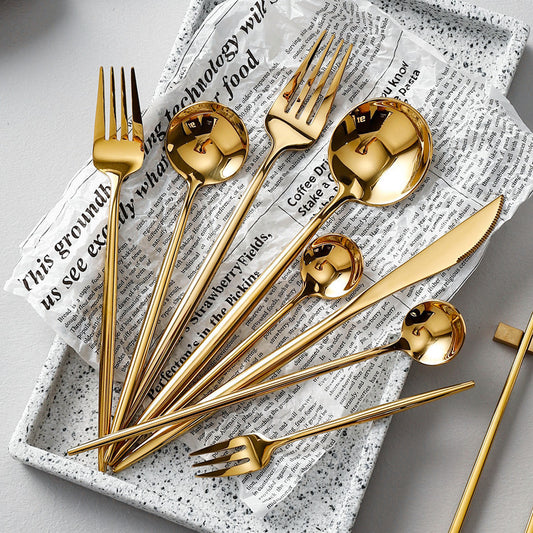 Gold-plated Cutlery Stainless Steel Mirror Gloss
