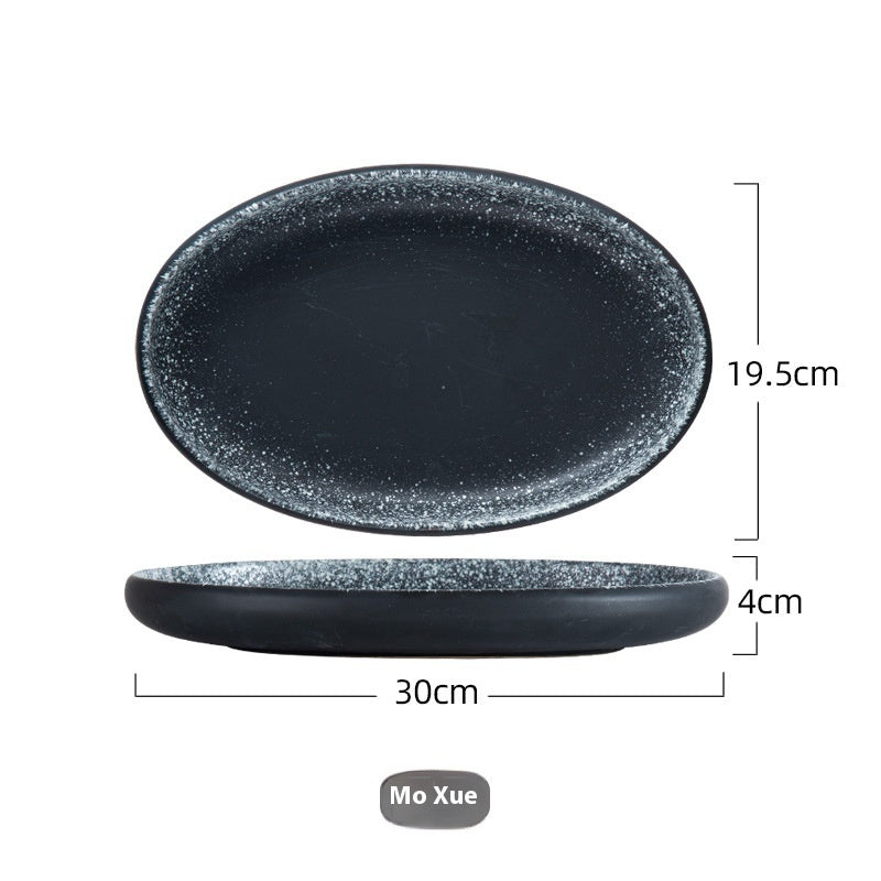 Ceramic Fish Steaming Plate Creative Large Oval Long Platter