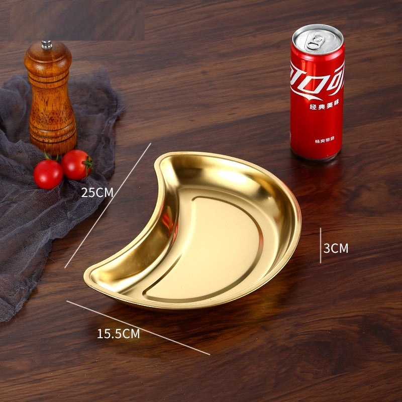 Thickened Stainless Steel Korean Moon Platter Creative Combination