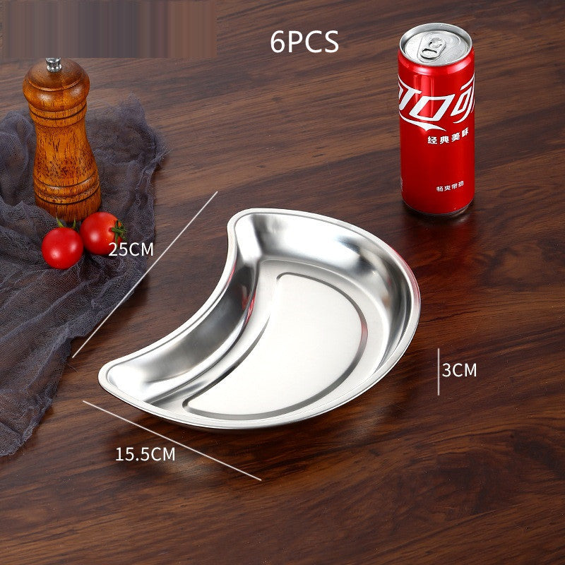 Thickened Stainless Steel Korean Moon Platter Creative Combination