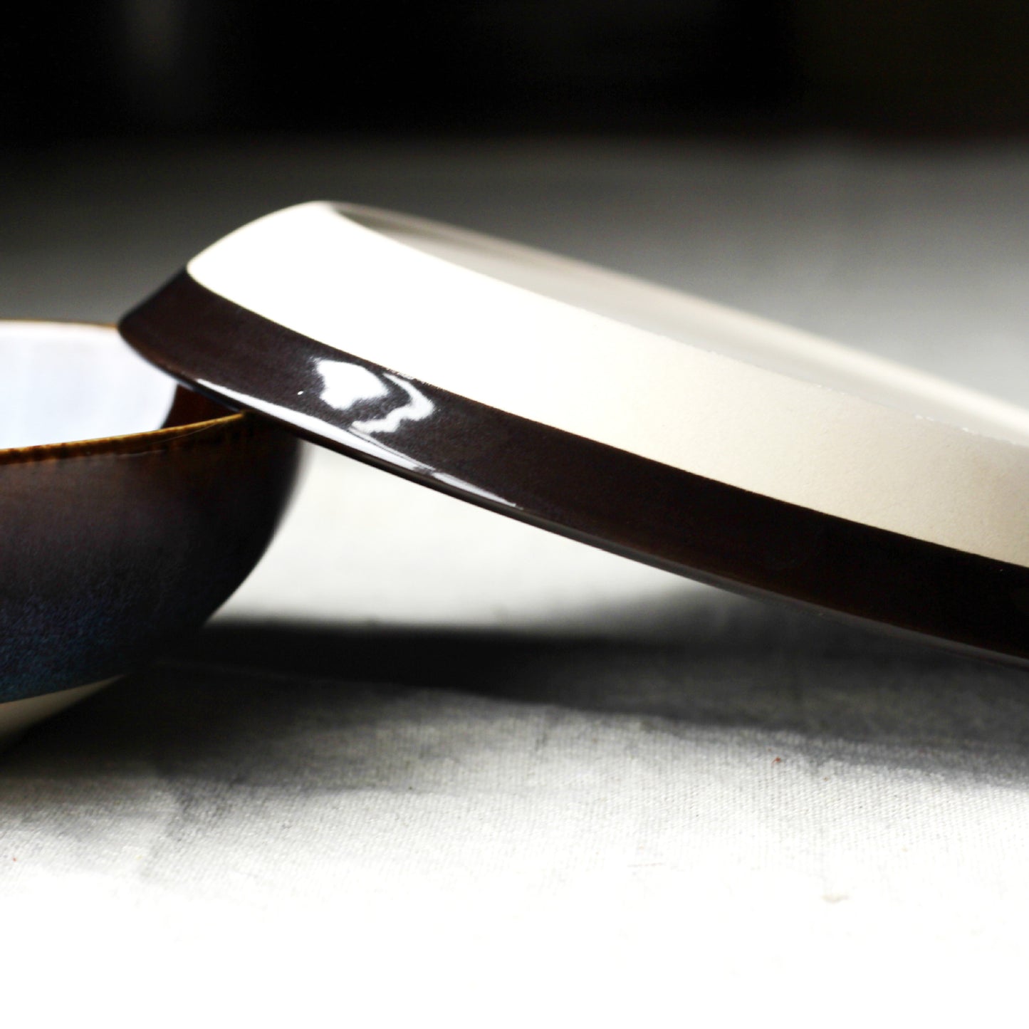Ceramic Blue Kiln Shallow Dish