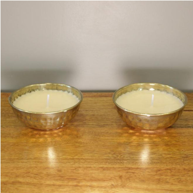 Organic Candle in Brass Bowl
