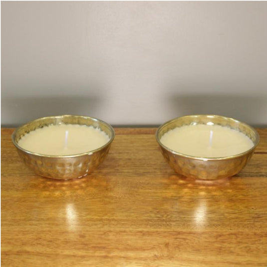 Organic Candle in Brass Bowl