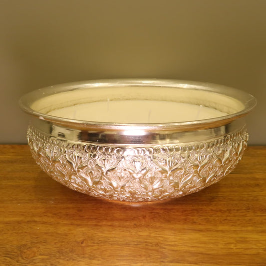 Organic Candle - Silver coloured bowl