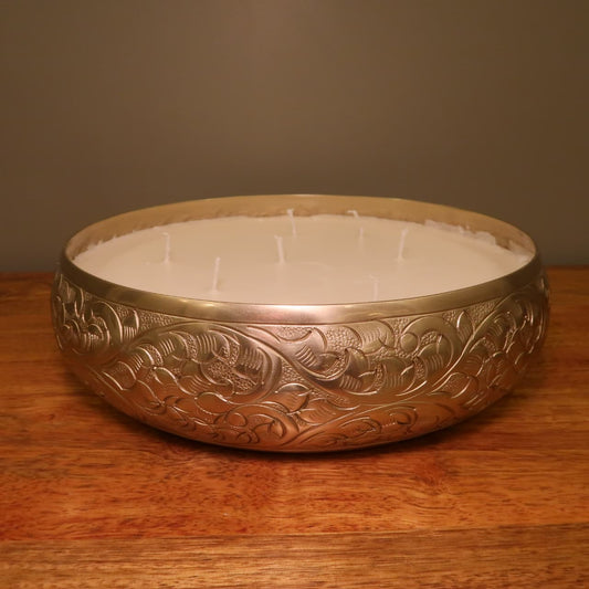 Organic Candle - Silver coloured bowl