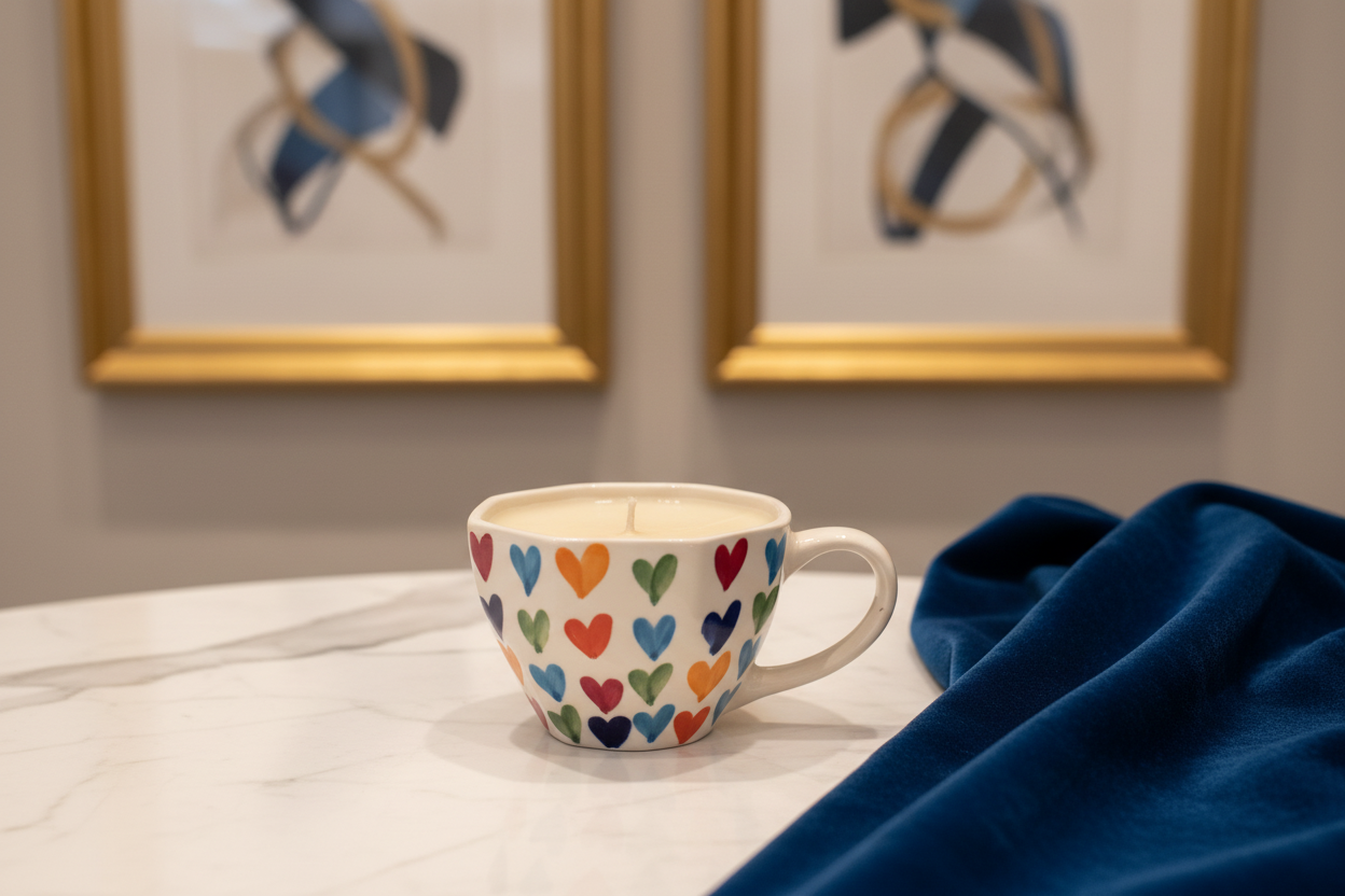 Organic Candle in Ceramic cups