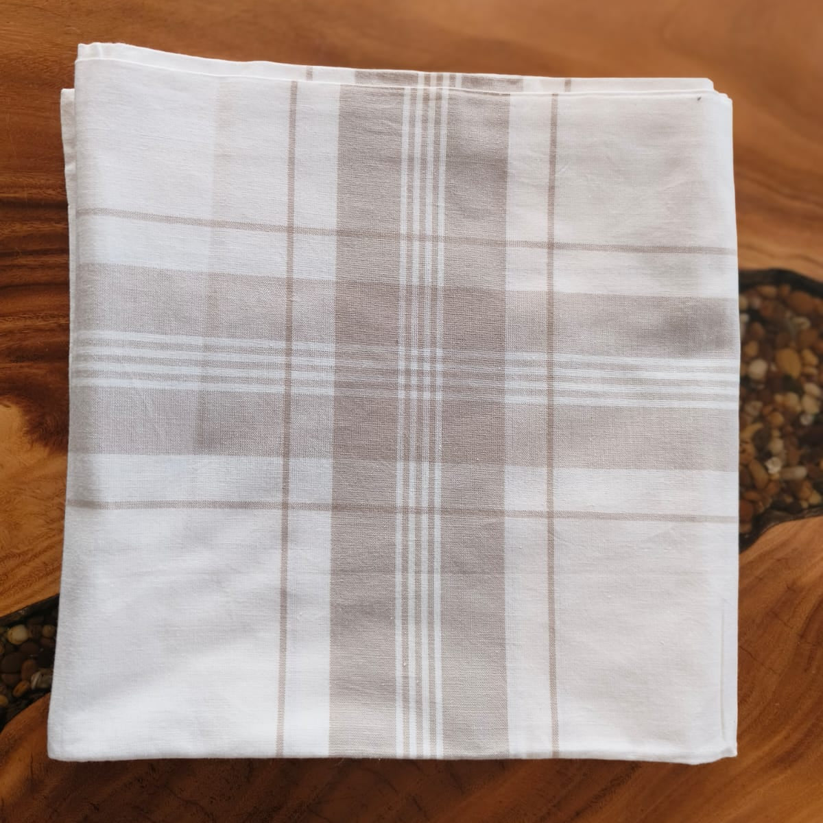 Table cloth - Ivory & Brown