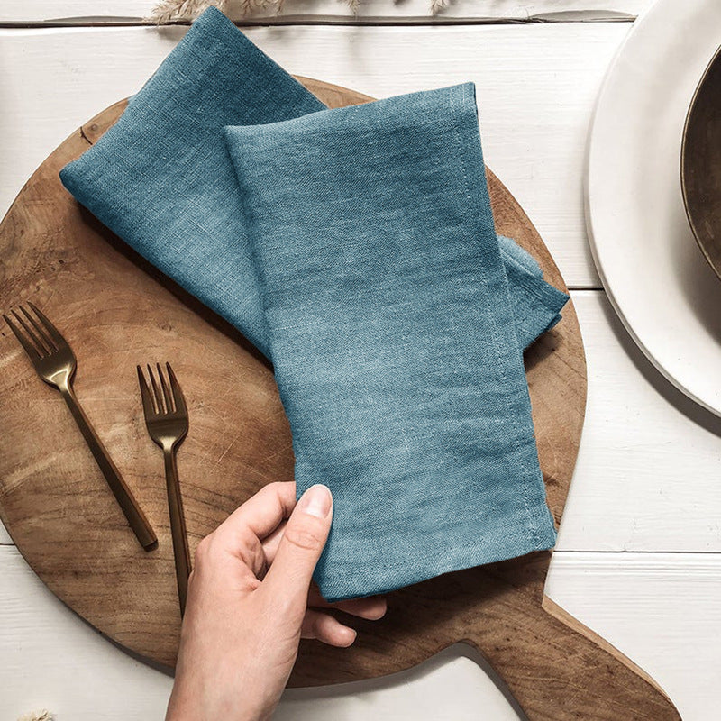 Multicolor Linen Napkins Nordic Pastoral Style Cotton And Linen Fabric Western Placemats