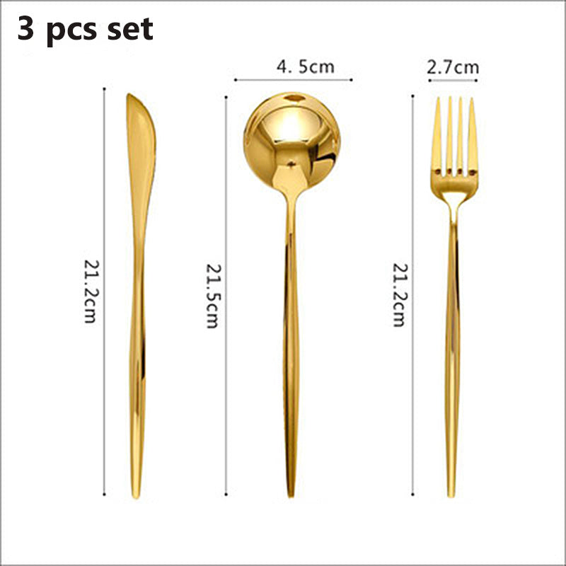 Gold-plated Cutlery Stainless Steel Mirror Gloss