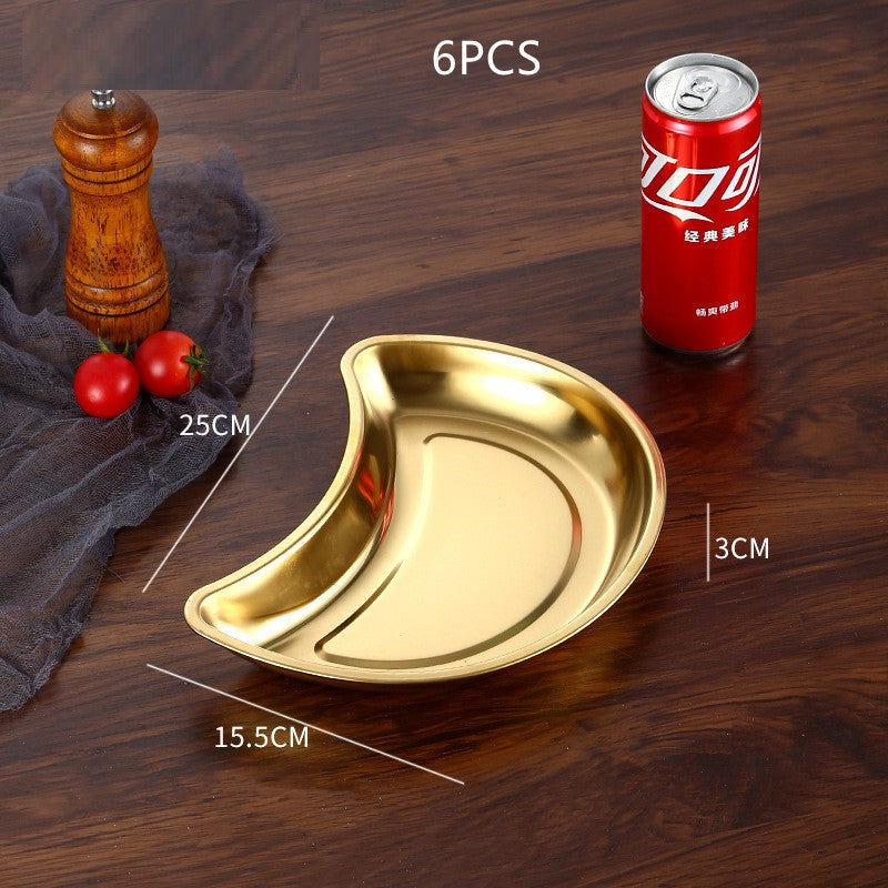 Thickened Stainless Steel Korean Moon Platter Creative Combination