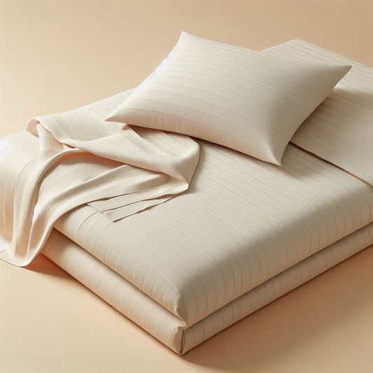 Bed Sheet with two Pillow covers - Self-stripes